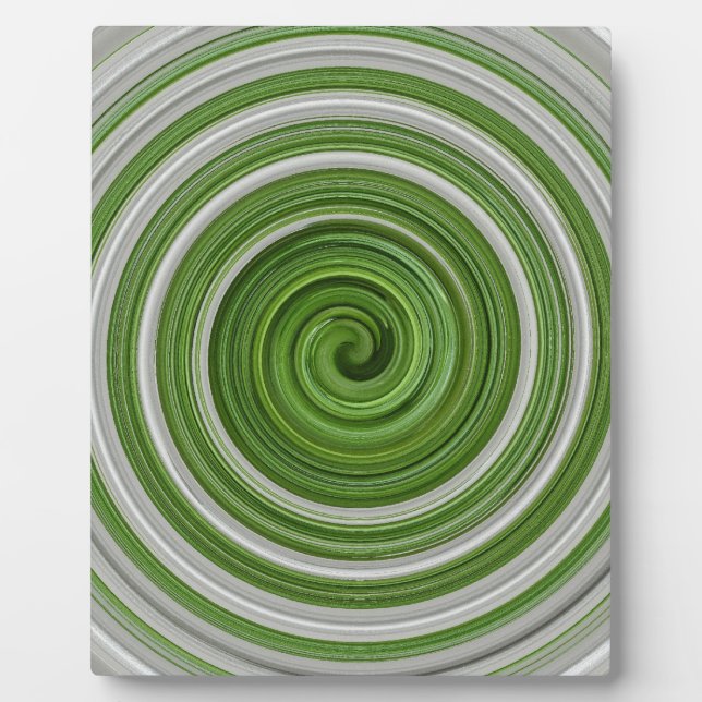 Grünweißes Spiralmuster Fotoplatte (Vorderseite)