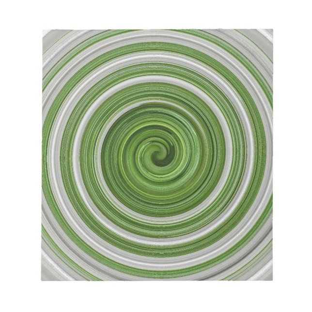 Grünweißes Spiralmuster Notizblock (Vorderseite)