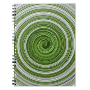 Grünweißes Spiralmuster Notizblock