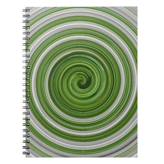 Grünweißes Spiralmuster Notizblock (Vorderseite)