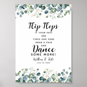Grünzeug Hochzeits Flip Flops Hochzeitsschild Poster