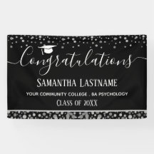 Gruppe 2022 Abschluss Silver Confetti Banner
