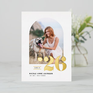Gruppe 2025 Arch Foto Abschluss Gold Folieneinladung