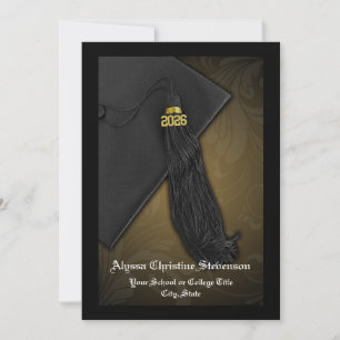 Gruppe 2025 Gold Tassel Dignified Abschluss Einladung
