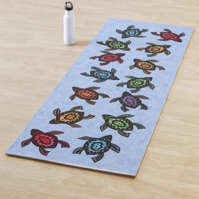 Gruppe abstrakte schwarze Schildkröte-bunte Yogamatte (Beispiel)