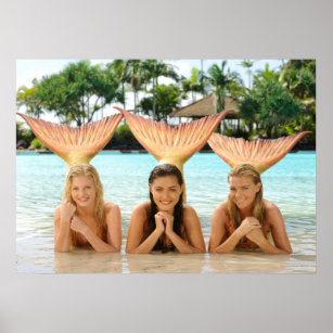 Gruppe am Strand Poster