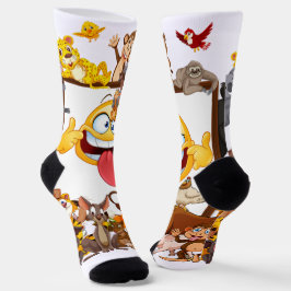 Gruppe Cartoon-Tiere Spaß Socken