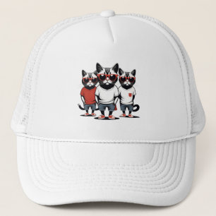 Gruppe coole Katzen Truckerkappe