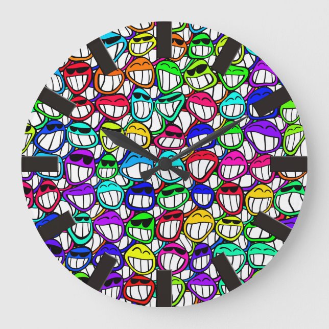 GRUPPE "coole SCHMILZFÄLLE" Große Wanduhr (Vorderseite)