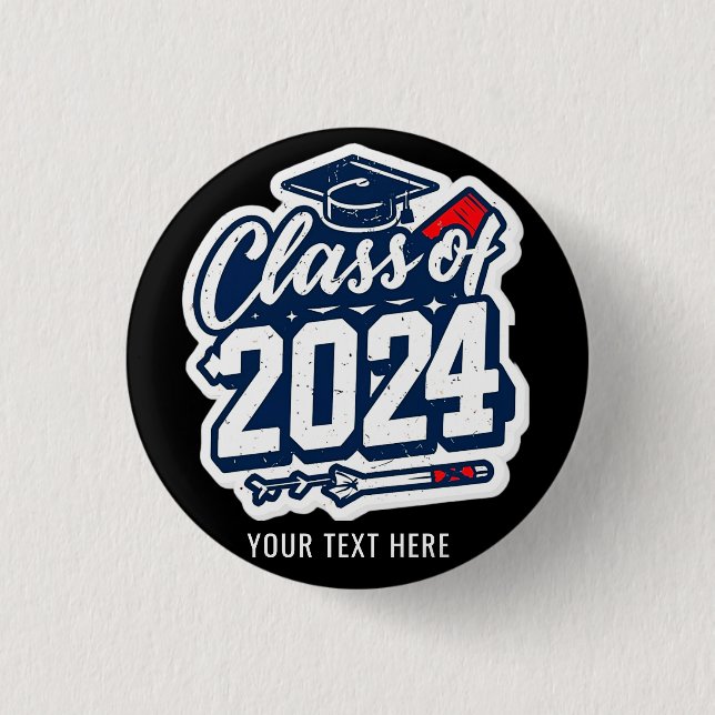 Gruppe der 2024 Schüler und Lehrer Abschluss Button (Vorderseite)