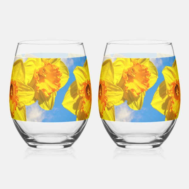 Gruppe der Daffodils Goldmedaille-Blume Weinglas Ohne Stiel (Vorderseite)