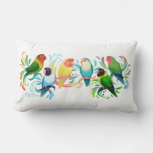 Gruppe der farbigen Lovebirds Lendenkissen
