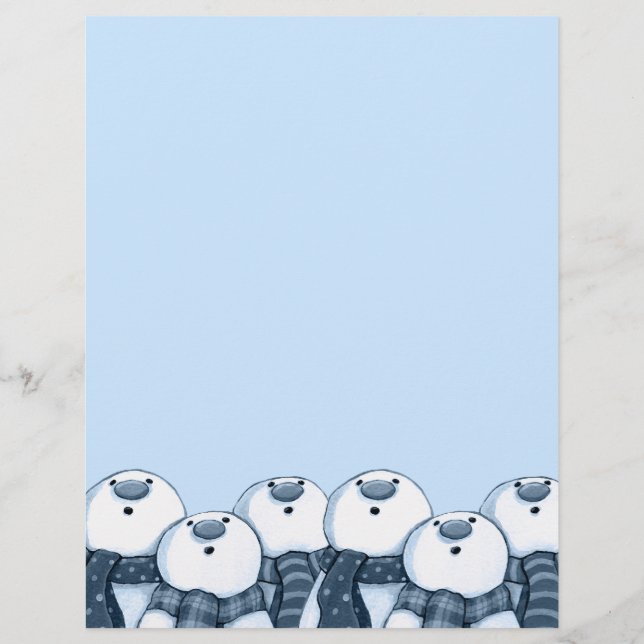 Gruppe der Schneemänner Weihnachtsbriefe (Vorderseite)
