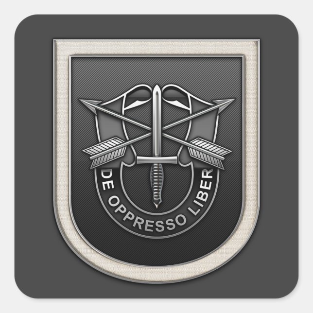 Gruppe der Spezialeinheiten (Im Flugzeug) Quadratischer Aufkleber (Vorderseite)