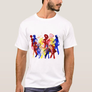 Gruppe der stehenden StrichmännchenFingermalerei T-Shirt