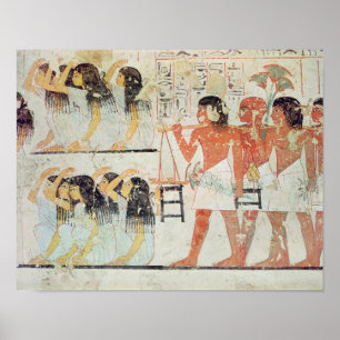 Gruppe der Trauernden im Beerdigungsprozess Poster