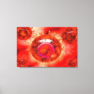 Gruppe des Virus H5N1 mit glasiger Ansicht 1 Leinwanddruck