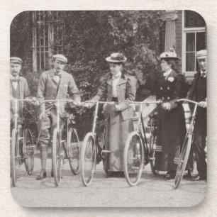 Gruppe Edwardian Radfahrer, frühe 1900s (b/w pH Getränkeuntersetzer