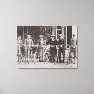 Gruppe Edwardian Radfahrer, frühe 1900s (b/w pH Leinwanddruck