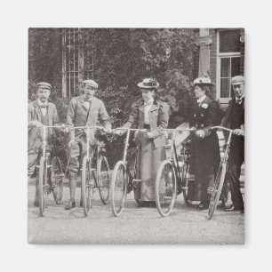 Gruppe Edwardian Radfahrer, frühe 1900s (b/w pH Magnet