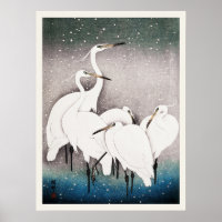 Gruppe Egrets Ohara Koson Japanischer Vogel Print