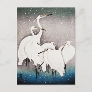 Gruppe Egrets Painting von Ohara Koson Postkarte