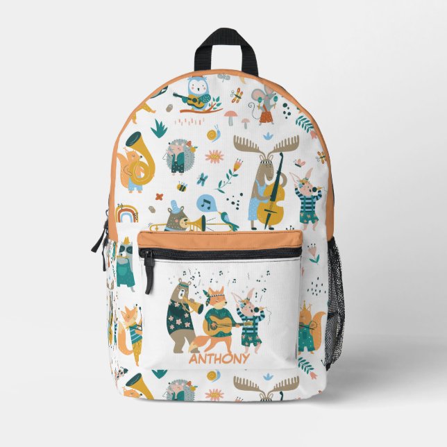 Gruppe farbiger Tiere Bedruckter Rucksack (Vorderseite)