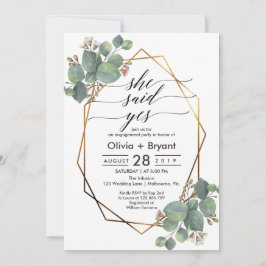 Gruppe für geometrische Rahmen der Eukalyptus Einladung