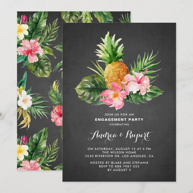 Gruppe für tropische Ananas Einladung (Vorne/Hinten)