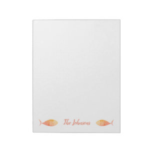 Gruppe Lachsfische Notepad Notizblock