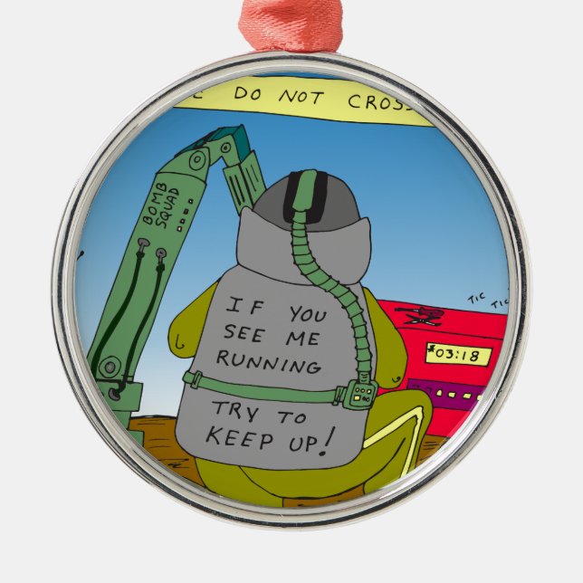 Gruppe-LaufCartoon der Bombe 632 Ornament Aus Metall (Vorne)