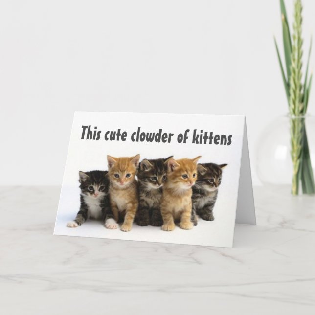 GRUPPE "NIEDLICHE KITTEN SAGEN GLÜCKLICHEN GEBURTS KARTE (Vorderseite)