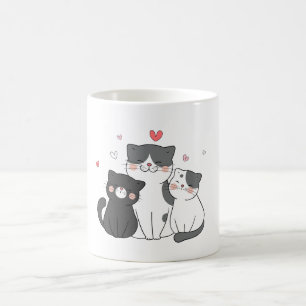 Gruppe niedlicher Katzen   Katzenliebhaber   jetzt Kaffeetasse