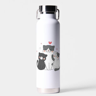 Gruppe niedlicher Katzen   Katzenliebhaber   jetzt Trinkflasche