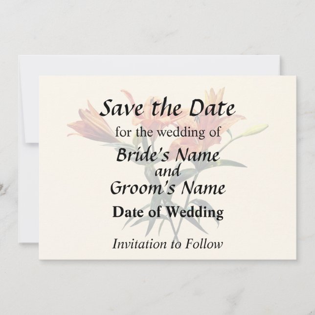 Gruppe Orange Lilies Save The Date (Vorderseite)