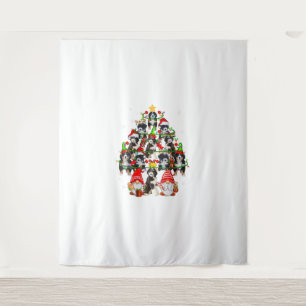 Gruppe Santa Reindeer Elf Bernedoodles als Weihnac Wandteppich