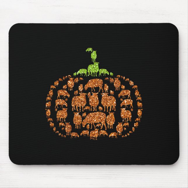 Gruppe Sheeps Pumpkin Niedlich Form Halloween Than Mousepad (Vorne)