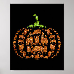 Gruppe Sheeps Pumpkin Niedlich Form Halloween Than Poster