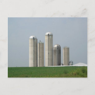 Gruppe Silos auf einem Betrieb in Lancaster, Pa Postkarte