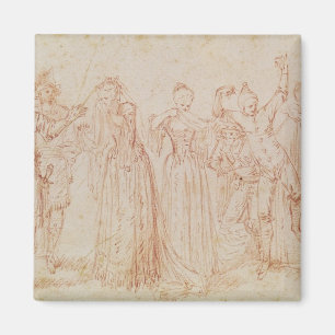 Gruppe tragischer und tragischer Comic Magnet