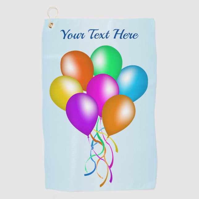 Gruppe von festlich hellen Balloons mit mehreren F Golfhandtuch (Vorderseite)