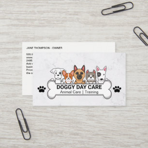 Gruppe von Hunden   Hundeknochen   Tierpflege Visitenkarte