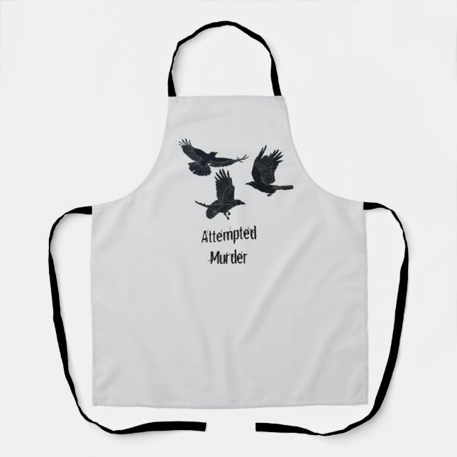 Gruppe von Krähen Murder Birds Schwarze Silhouette Schürze (Vorderseite)