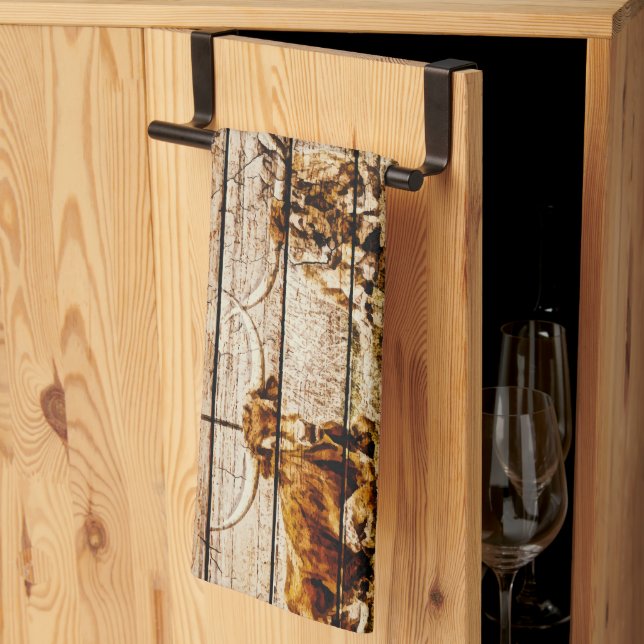 Gruppe von Langhaarn, die in felsenfestem Holz leb Geschirrtuch (Drittel gefaltet)