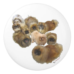 Gruppe von Pekinger Hunden Keramikknauf