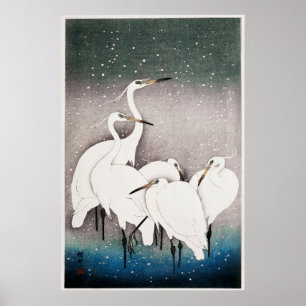 Gruppe von Reihern von Ohara Koson (1925–1936) Poster