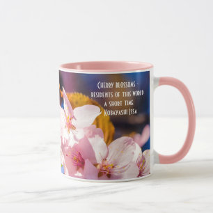 Gruppe von Sakura-Blume, weich rosa, blau Hintergr Tasse
