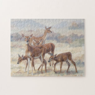 Gruppe von wilden Hirschmüttern und Babys
