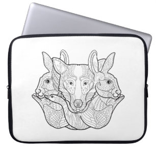 Gruppen-Tiergekritzel Laptopschutzhülle