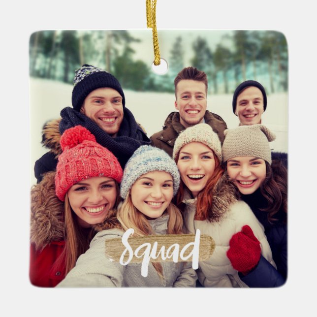 Gruppen-WeihnachtenInstagram Verzierung Keramikornament (Vorderseite)